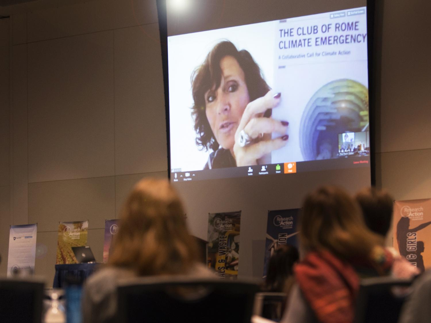 Club of Rome Co-President Sandrine Dixson-Declève speaking at Penn State