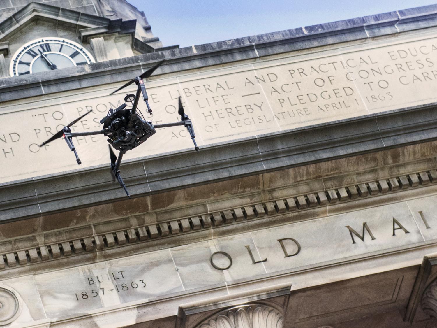 Drone at Old Main