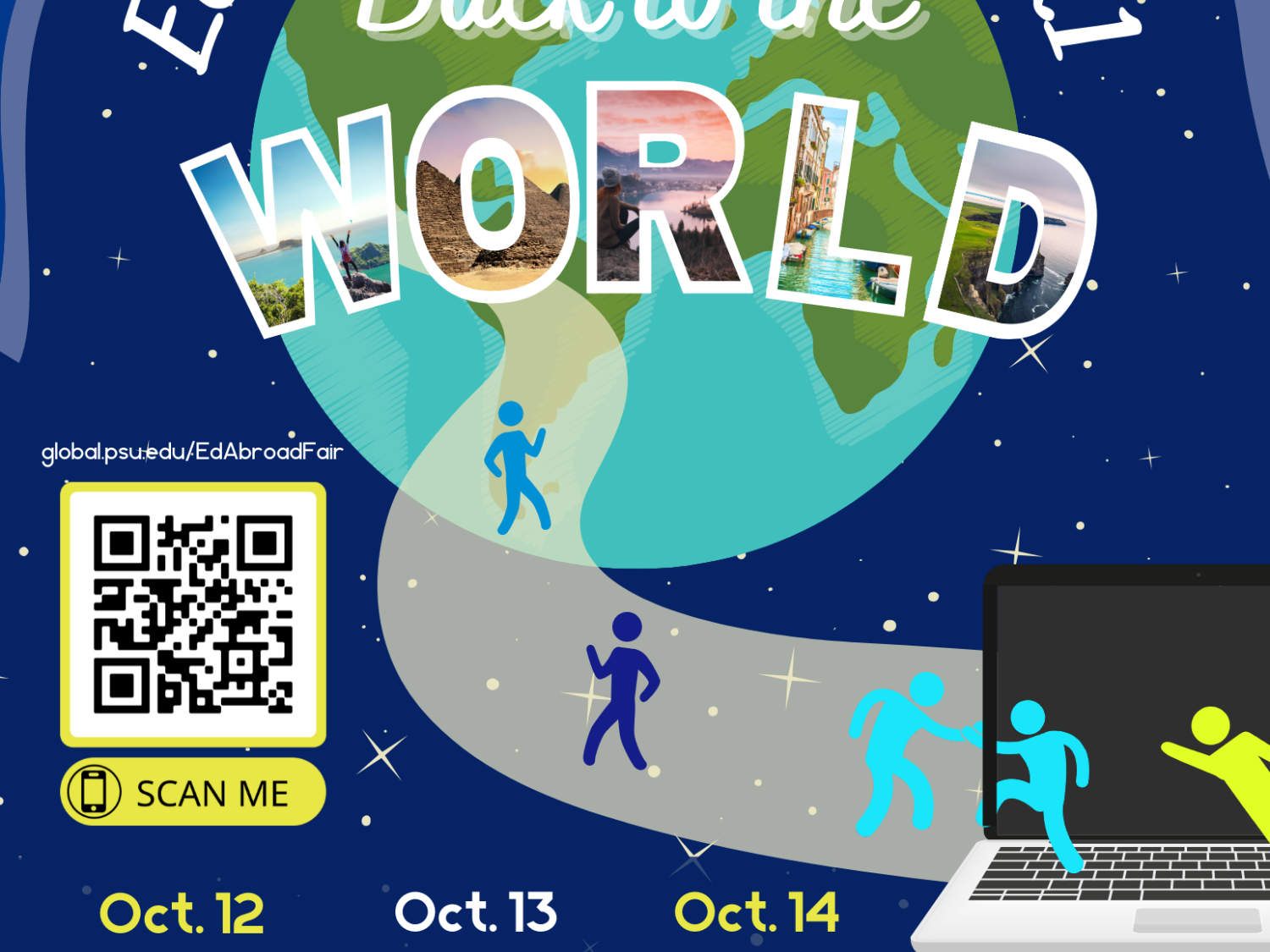 A flyer for the Ed Abroad Fair, which takes place October 12-14