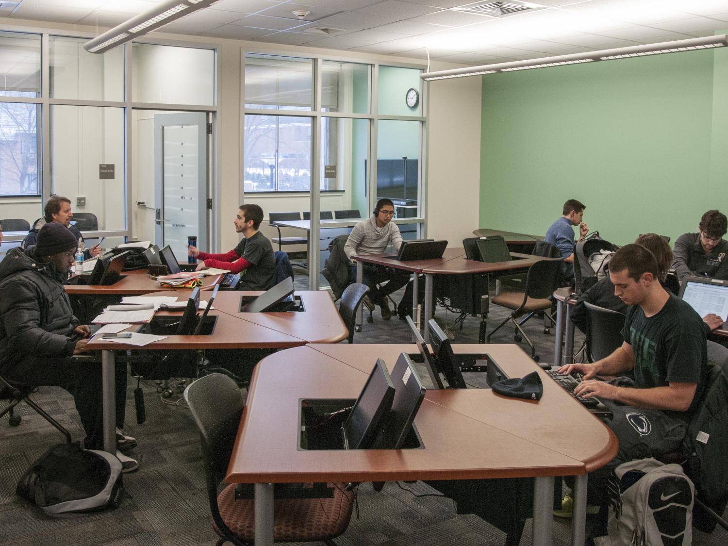 students working on computers