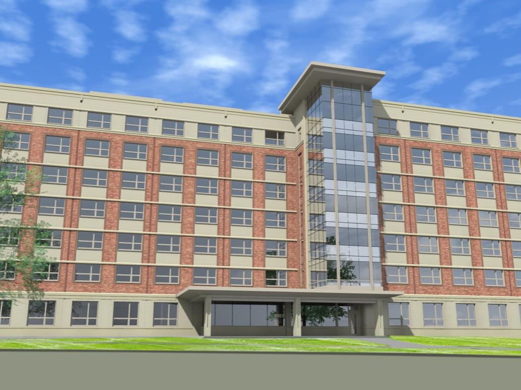 Rendering of new East Halls building