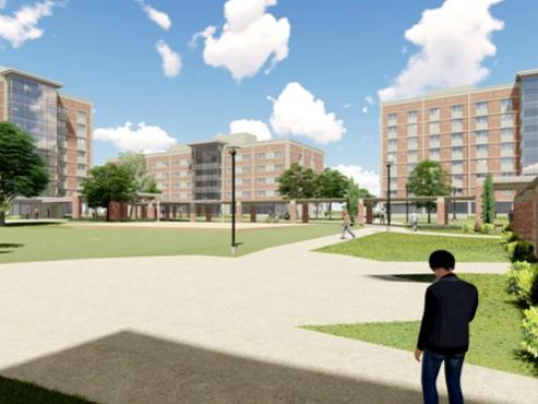 Architect's rendering of East Halls Phase 2B renovation