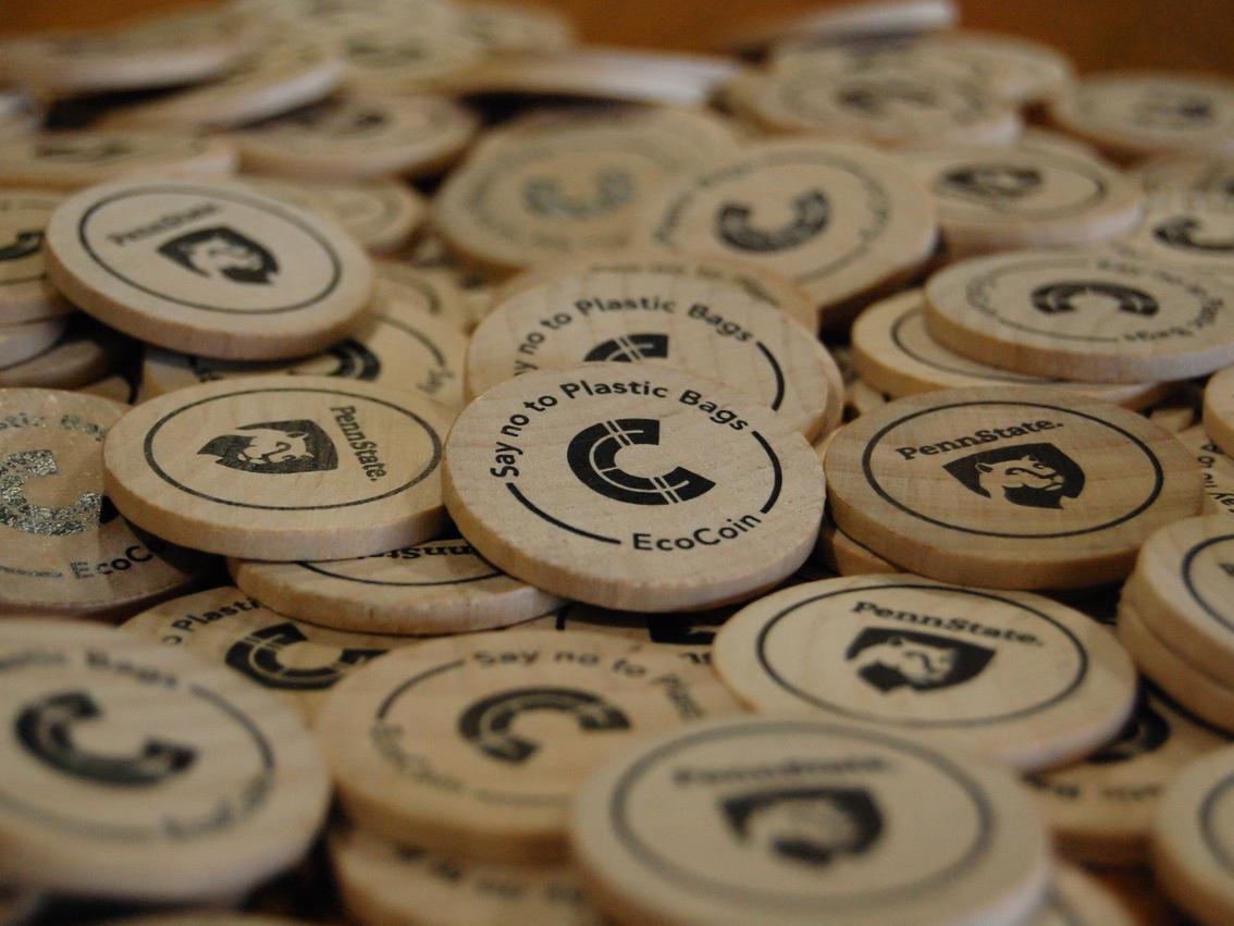 wooden eco coins