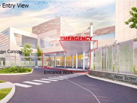 An artist's rendering of the renovated Emergency Department entrance at the Milton S. Hershey Medical Center.