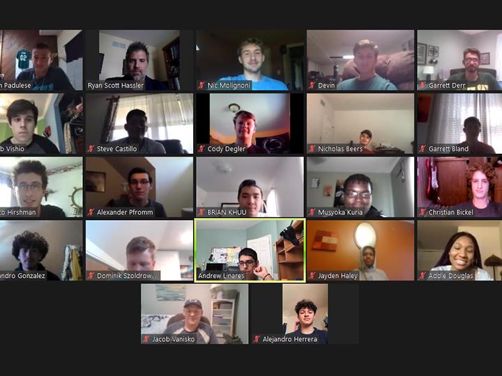 Students attending Engineering Ahead program on zoom.