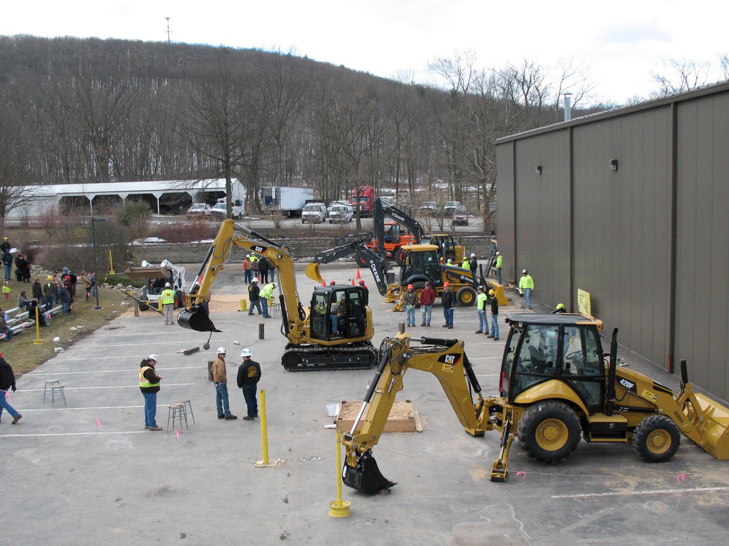 Construction equipment parked at Penn College