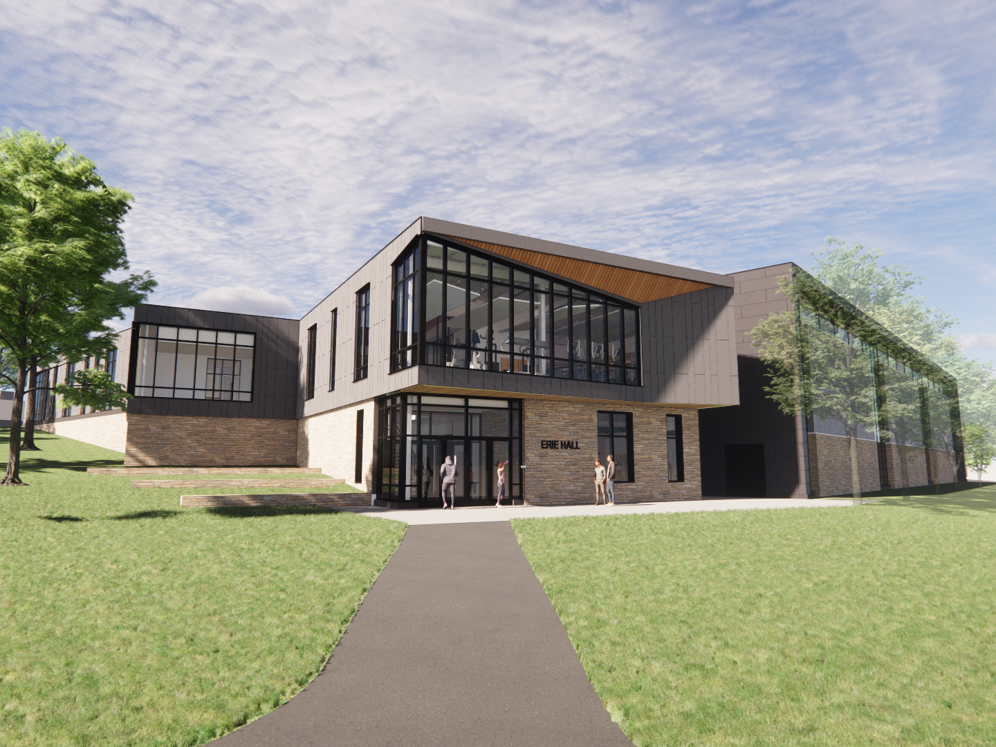 Architect's rendering of Erie Hall