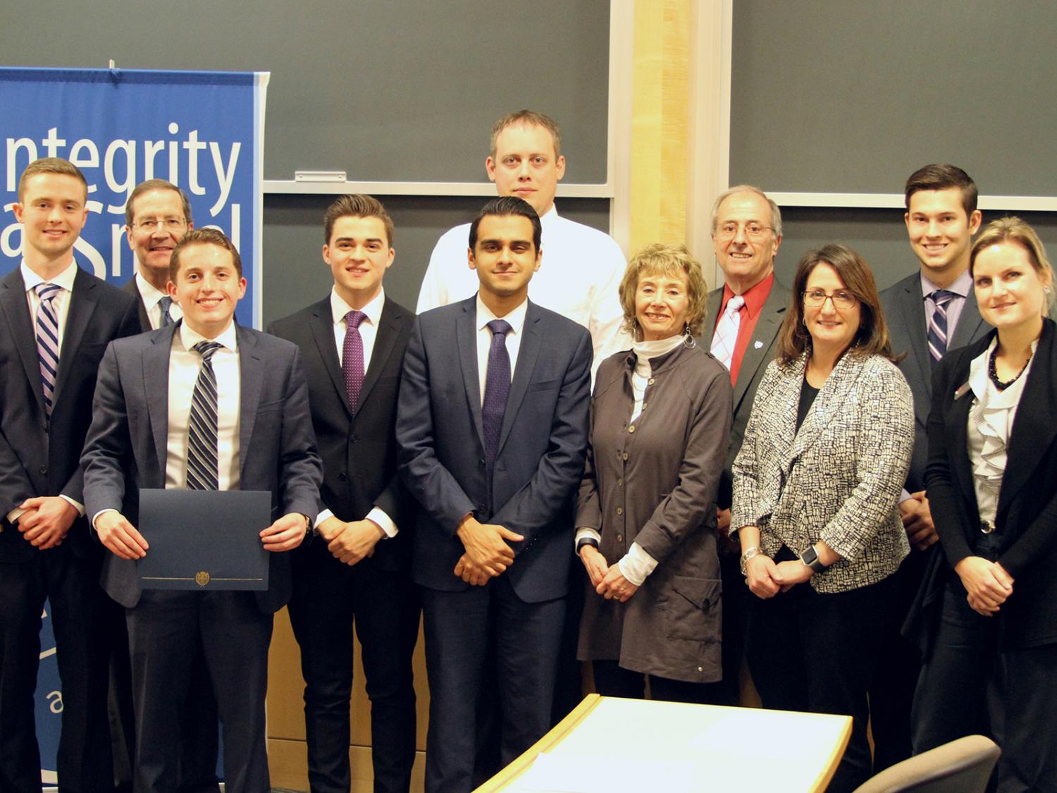 Photo of winners of ethics case competition.