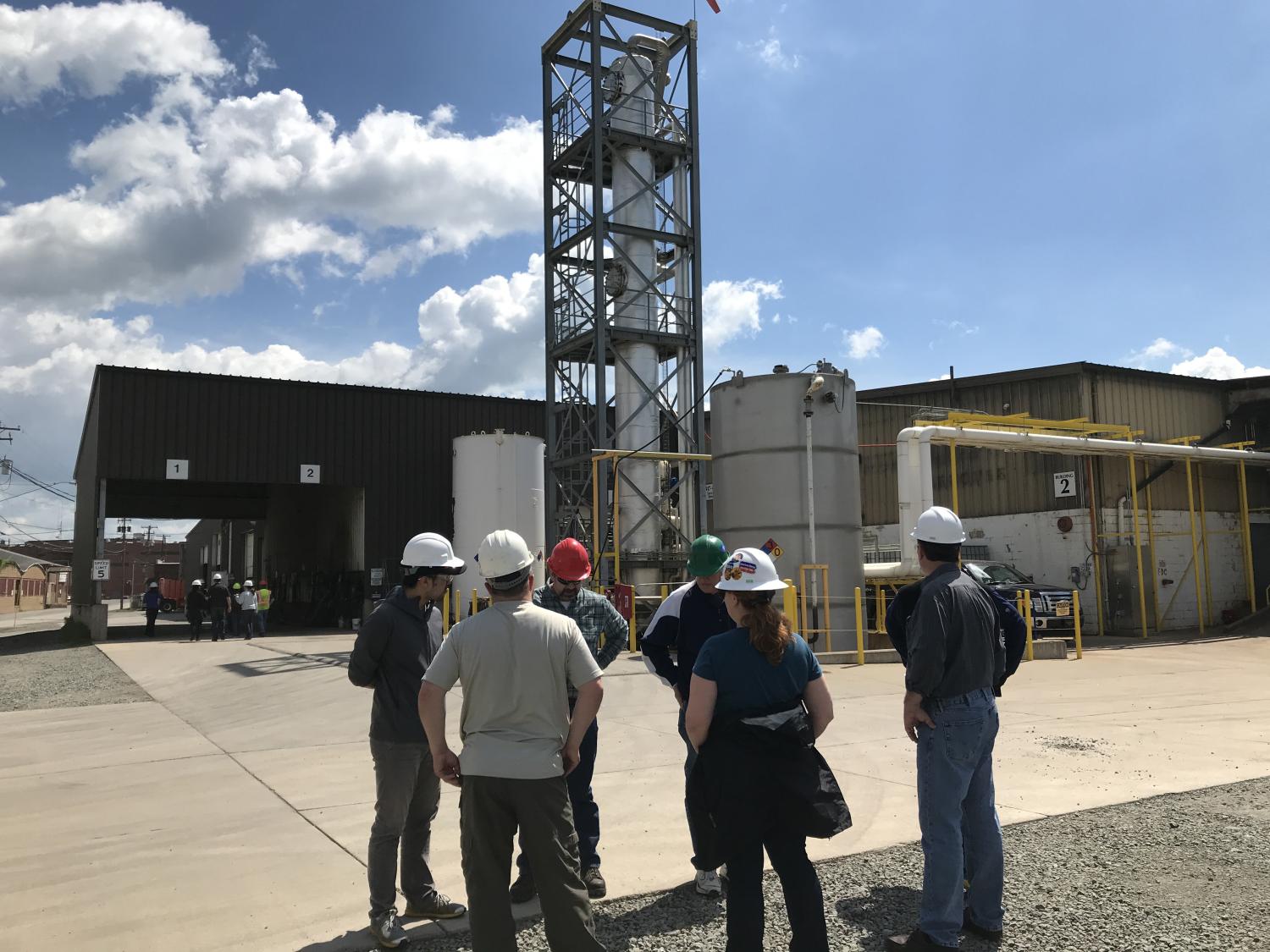 Shale Network workshop participants take a tour of the Eureka Resources oil and gas wastewater management facility in Williamsport.