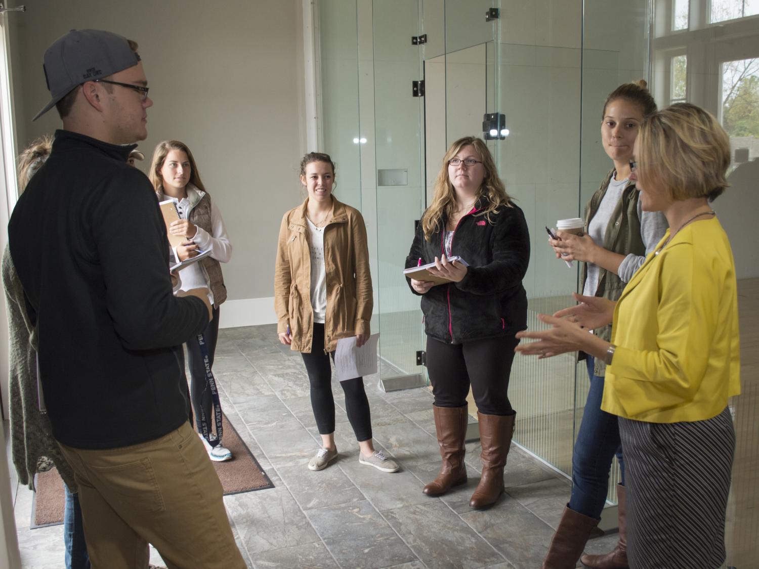 Students walk through potential venue for event