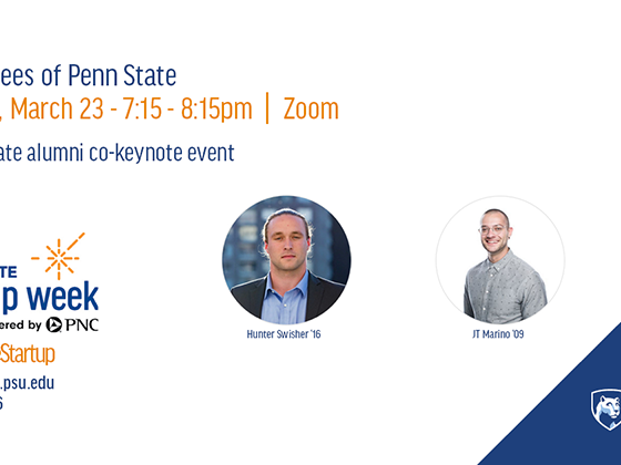 A flyer advertising Six Degrees of Penn State, a Penn State alumni co-keynote event