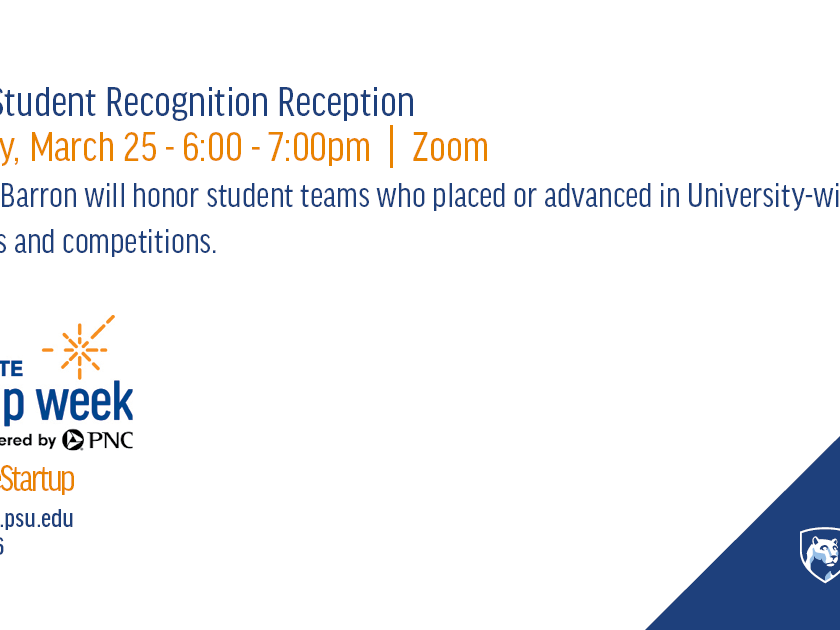 Startup Week powered by PNC Student Recognition Event Flyer