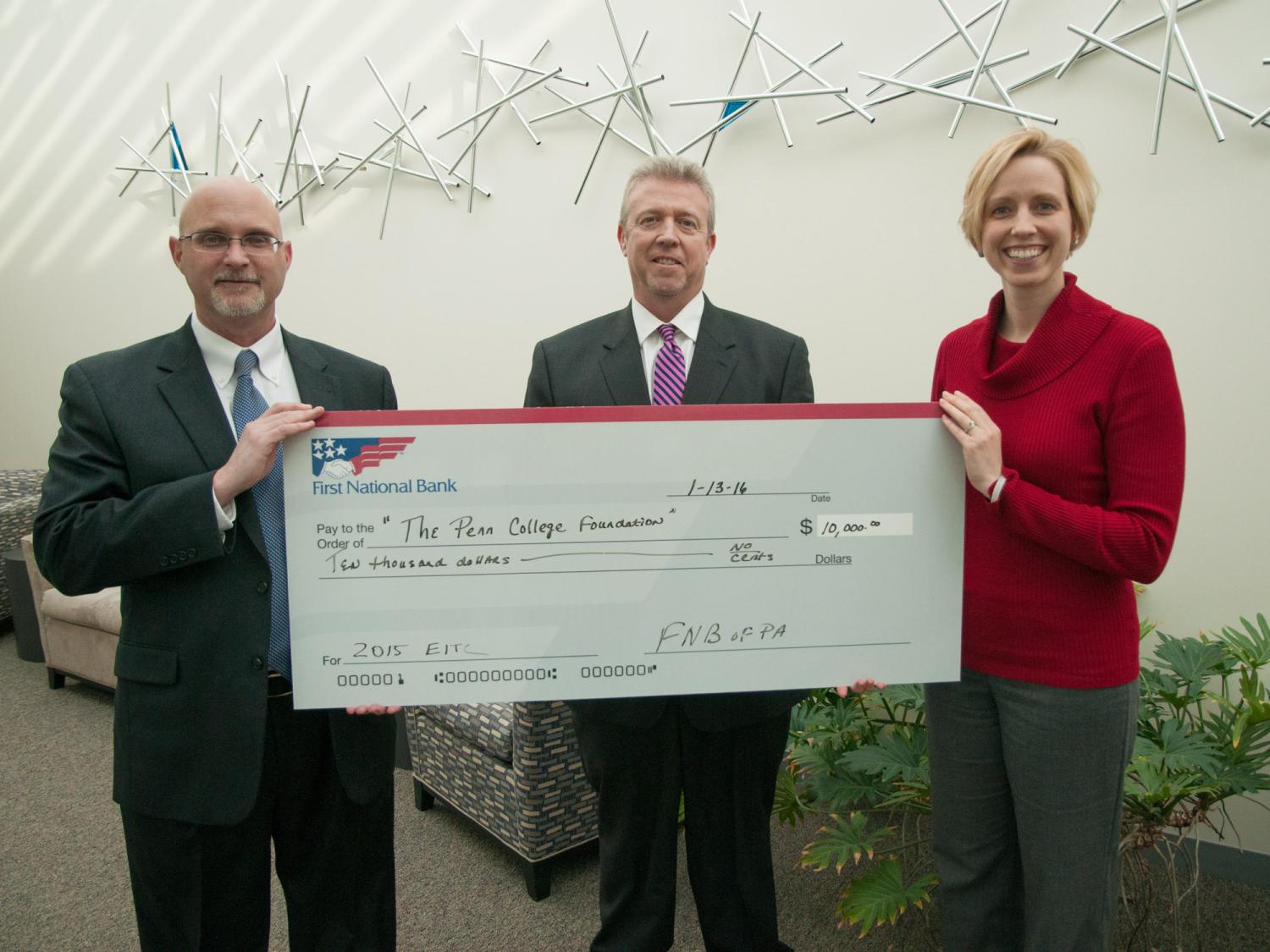 First National Bank Penn College donation
