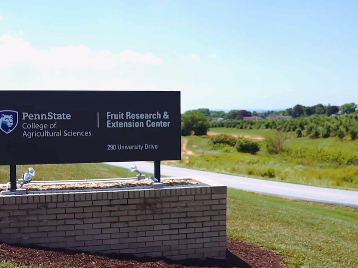 Fruit Research and Extension Center sign