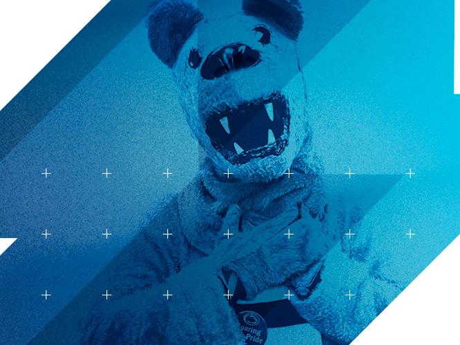 Nittany Lion with paws over heart
