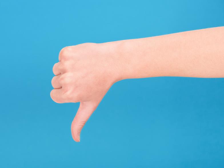 thumb down