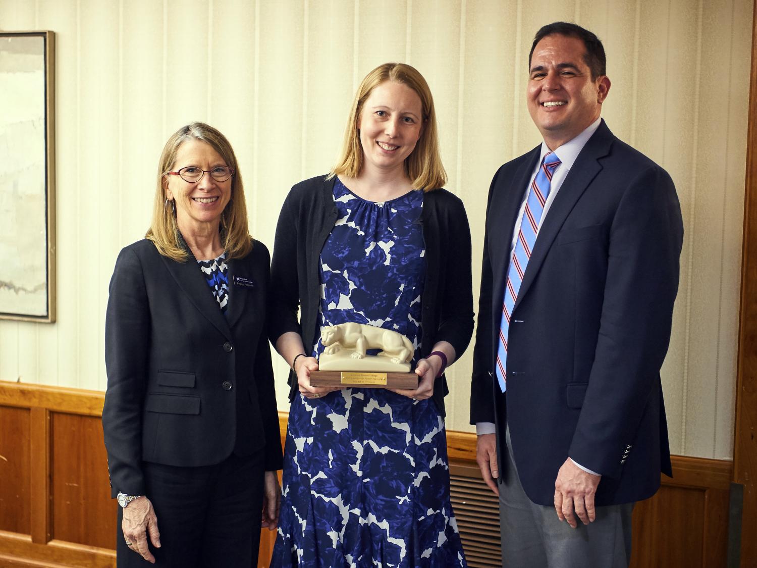Peggy A. Johnson, Jacqueline O'Connor, Keefe Manning at Schreyer Honors College Awards Ceremony
