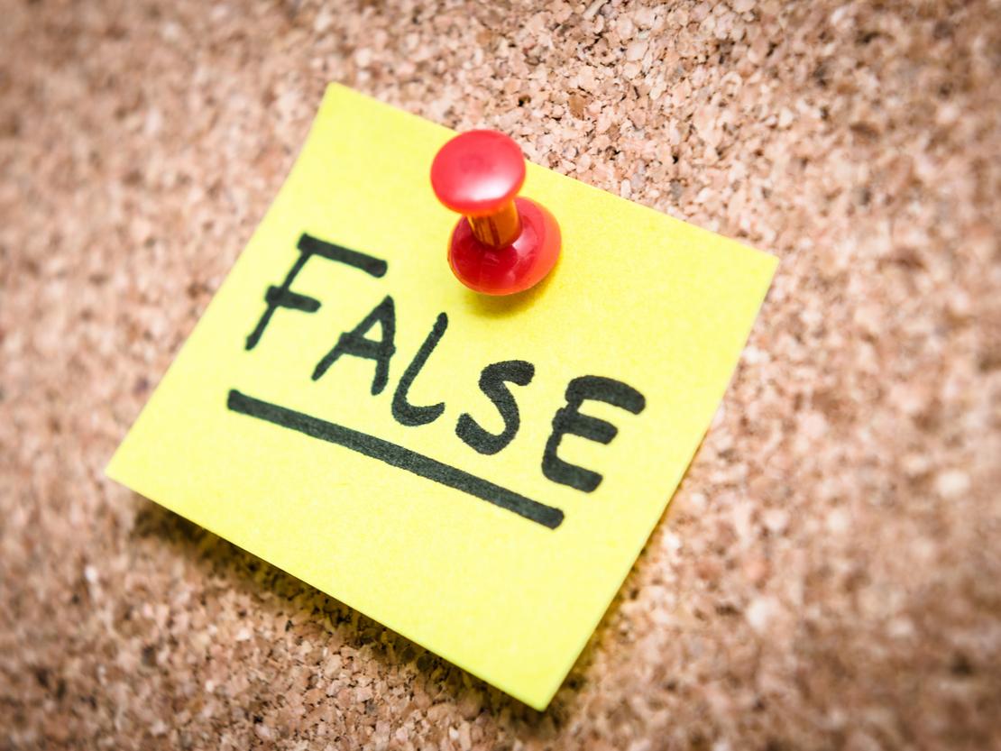 false on post-it note
