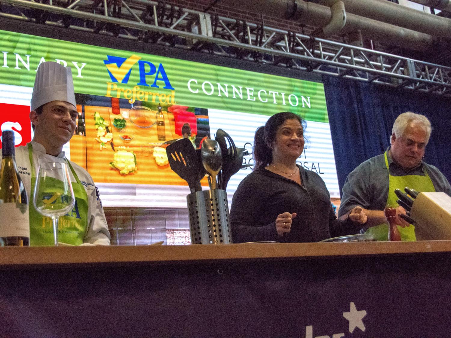 Penn College students at 2018 PA Farm Show with Chef Alex Guarnaschelli