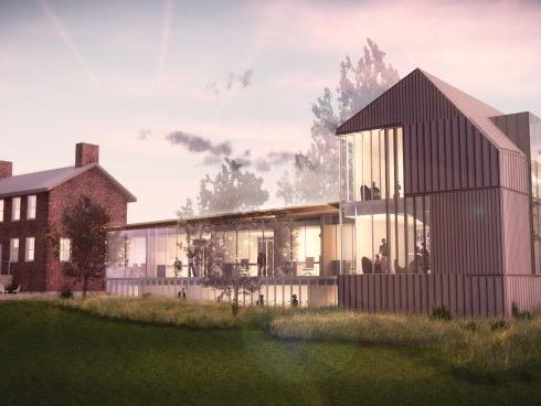 An artist's rendering of the expanded Federal House at Penn State Behrend.