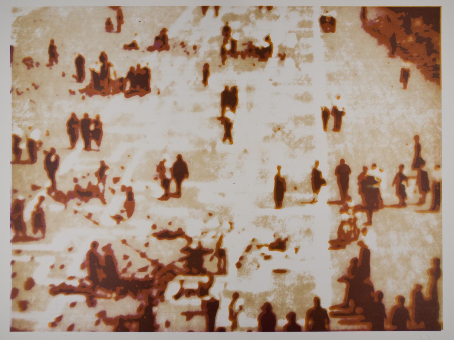 A lithograph of Piazza San Marco, or St. Mark's Square, in Venice, Italy by Eugene Feldman.