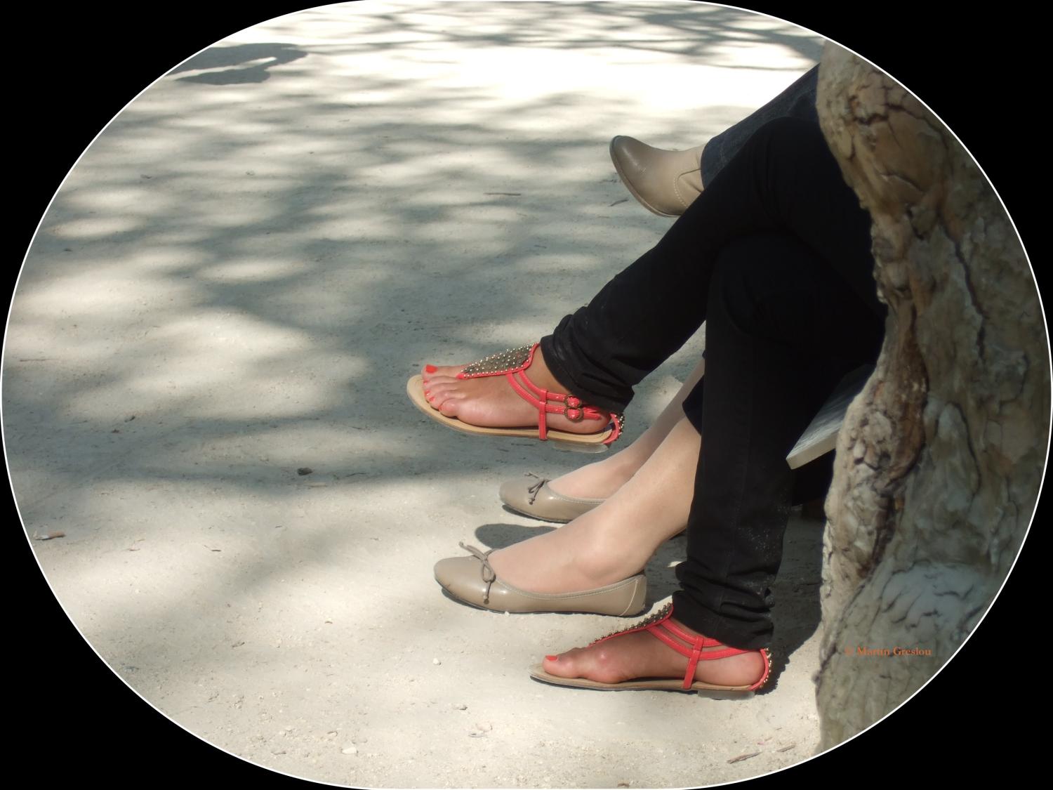 womens legs in sandals