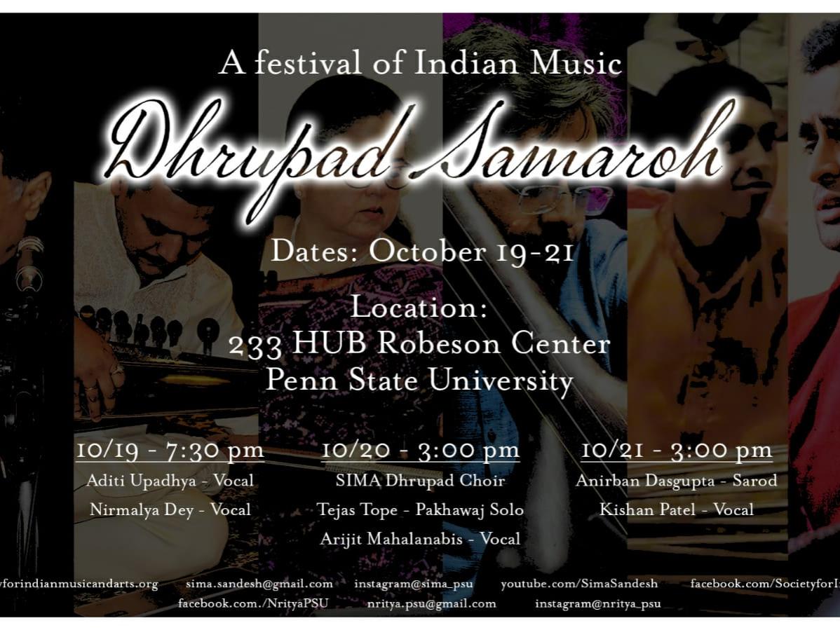"Dhrupad Samaroh," an Indian musical festival set for Oct. 19-21 in 233 HUB-Robeson Center at University Park, will showcase "dhrupad," one of the oldest genres of Indian classical music.