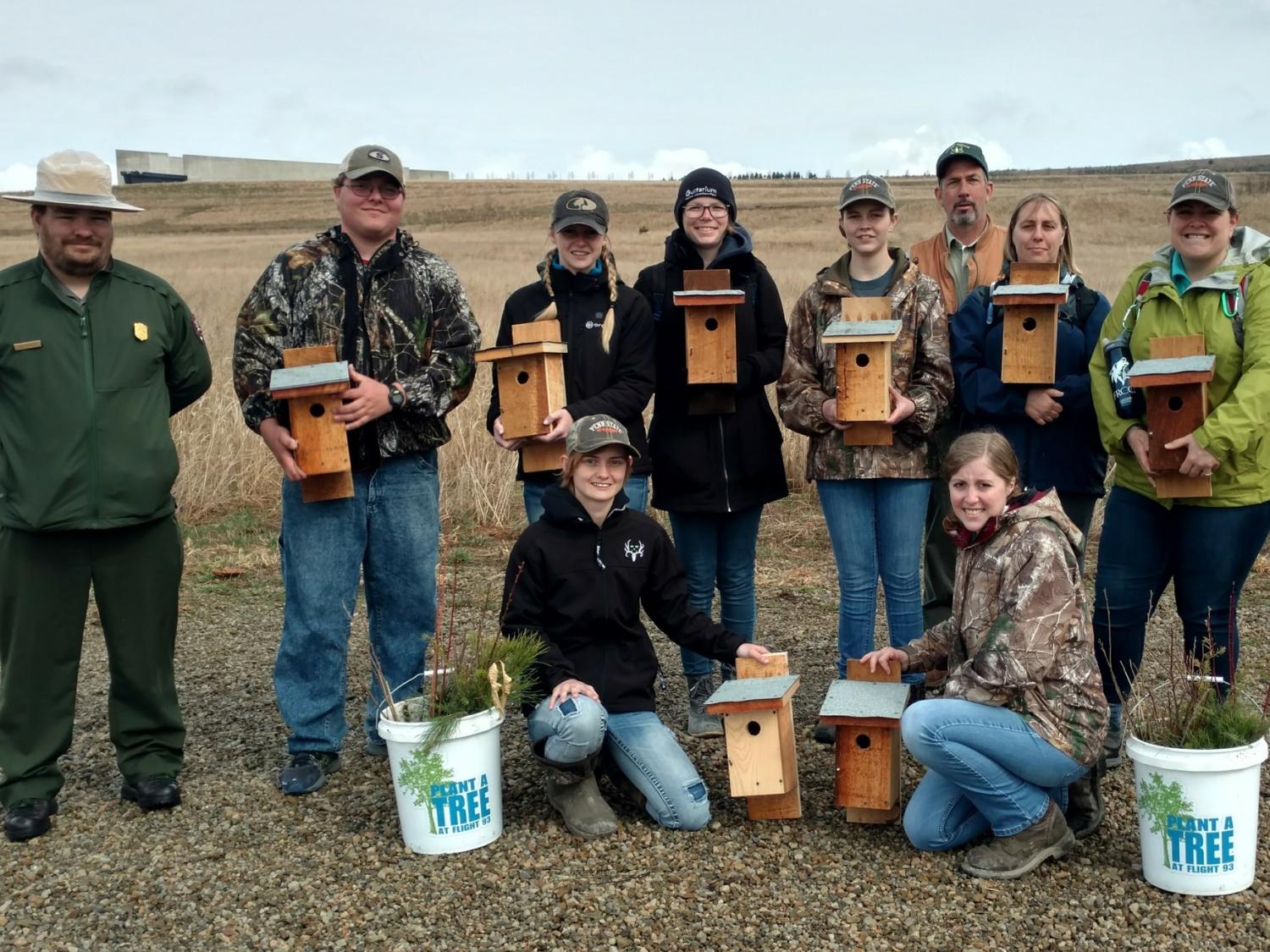 Student volunteers at Flight 93 sight. 
