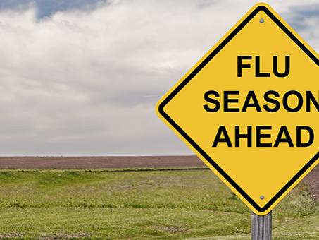 Sign reading 'Flu Season Ahead'