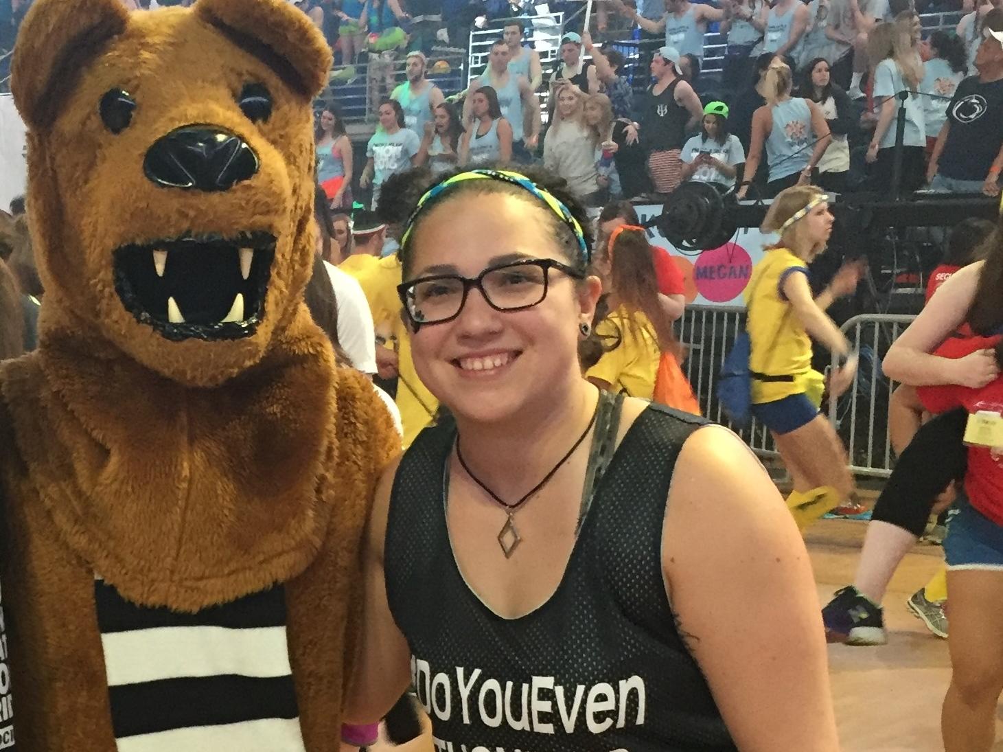 Nittany Lion and Megan Marzella