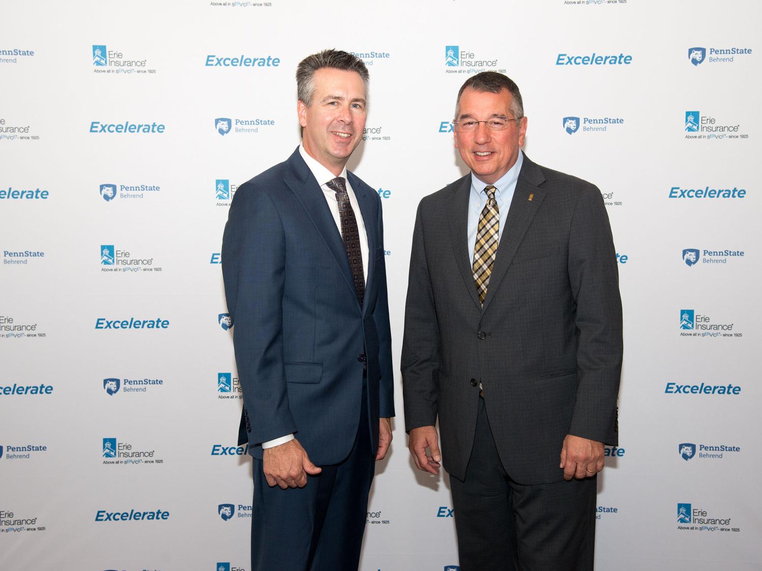 Penn State Behrend Chancellor Ralph Ford and Erie Insurance President and CEO Tim NeCastro
