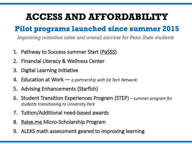 Access and affordability points