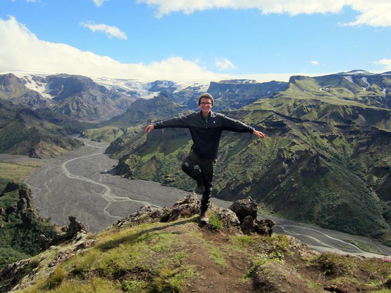 Lucas Tufano, a junior majoring in environmental systems engineering,  camped in the Thorsmork (Þórsmörk) National Park while in Iceland.