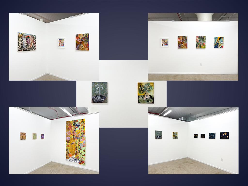 Five photographs of the Garden School exhibit.