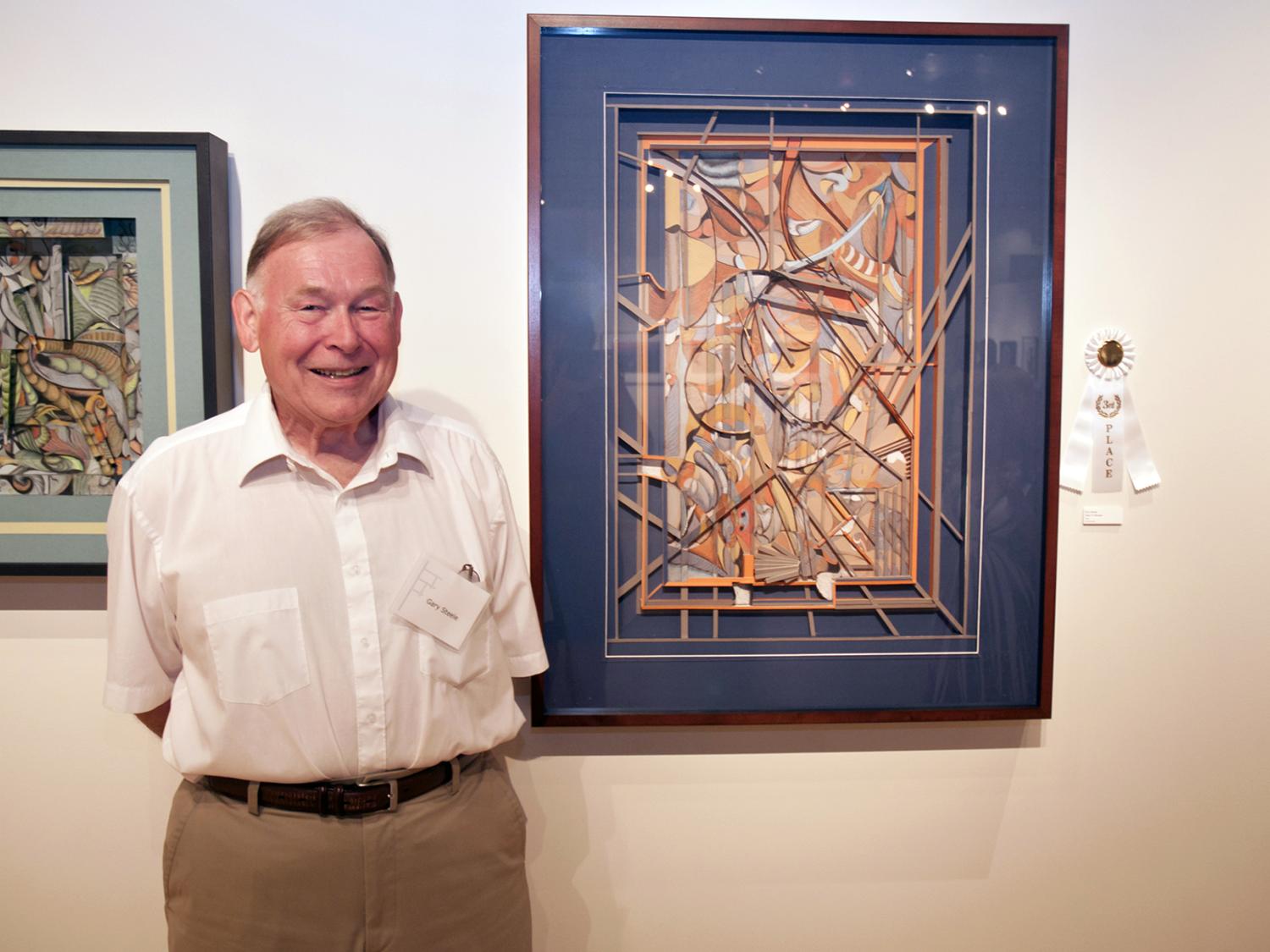 Gary Steele with his artwork