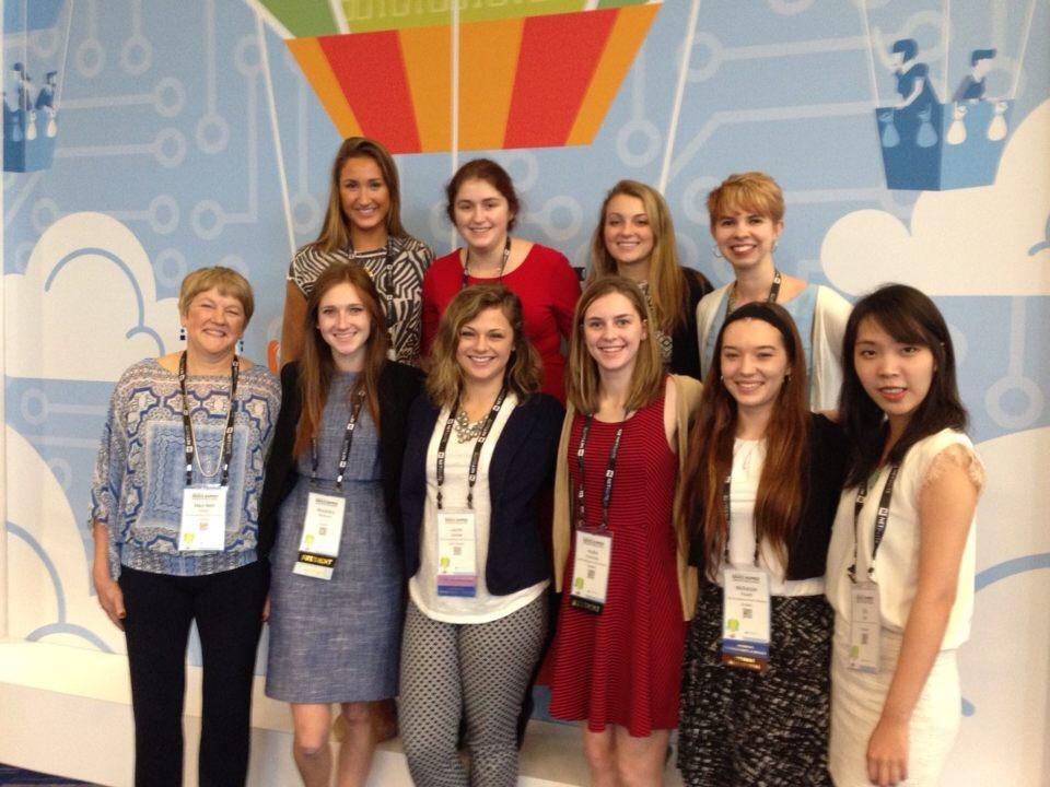 Students attending the Grace Hopper Conference in 2016. 