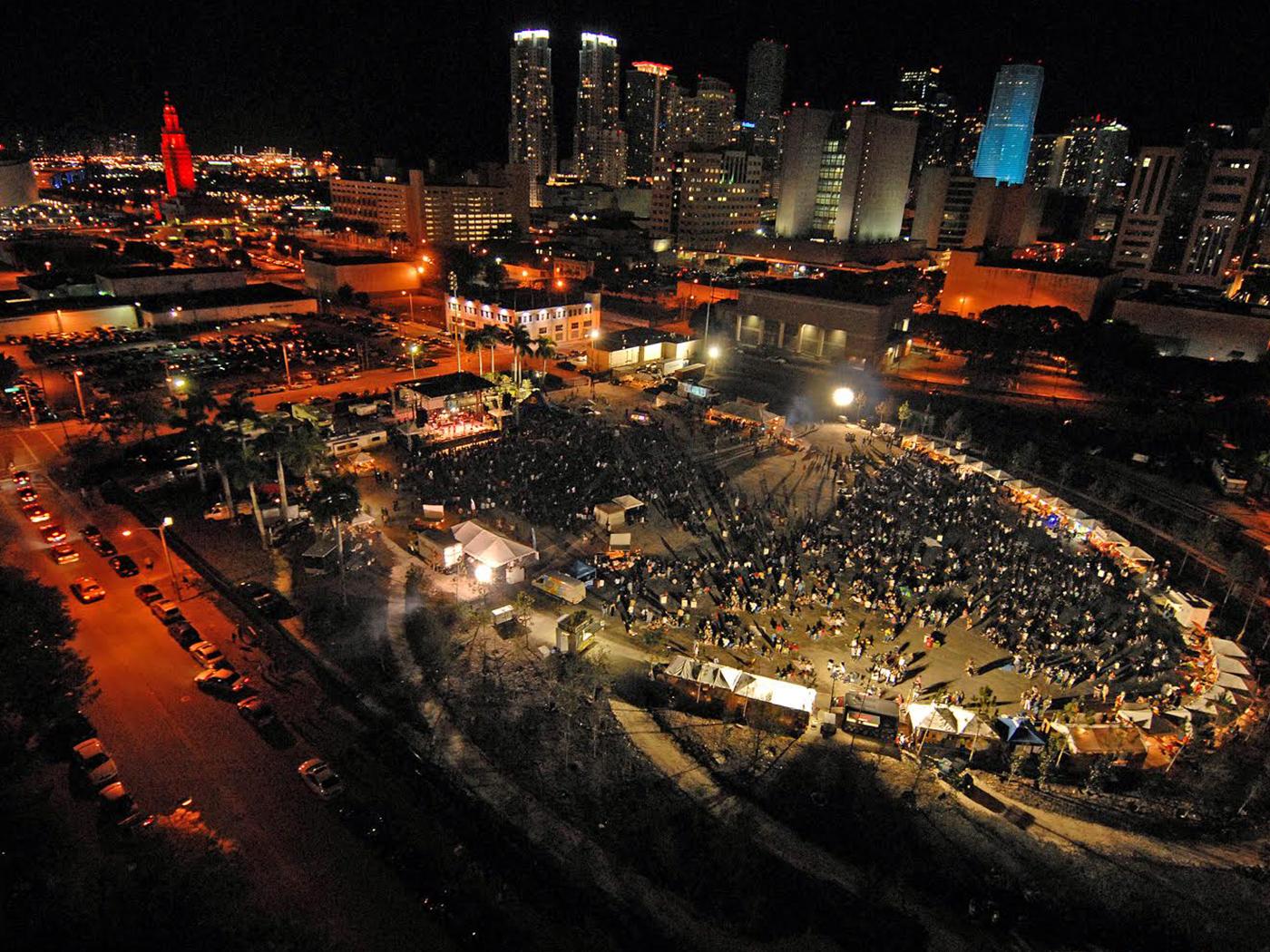 Miami Grand Central Park at night