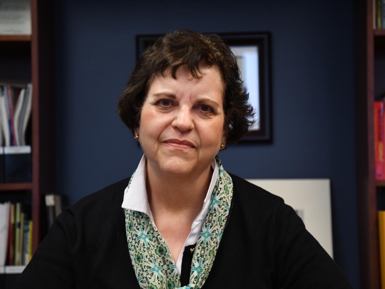 Anna Griswold poses in her office