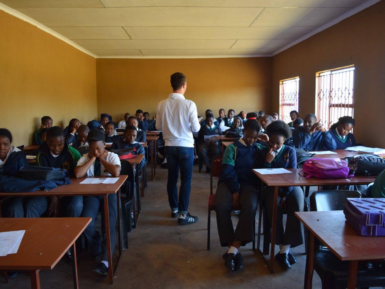 Student in classroom in South Africa