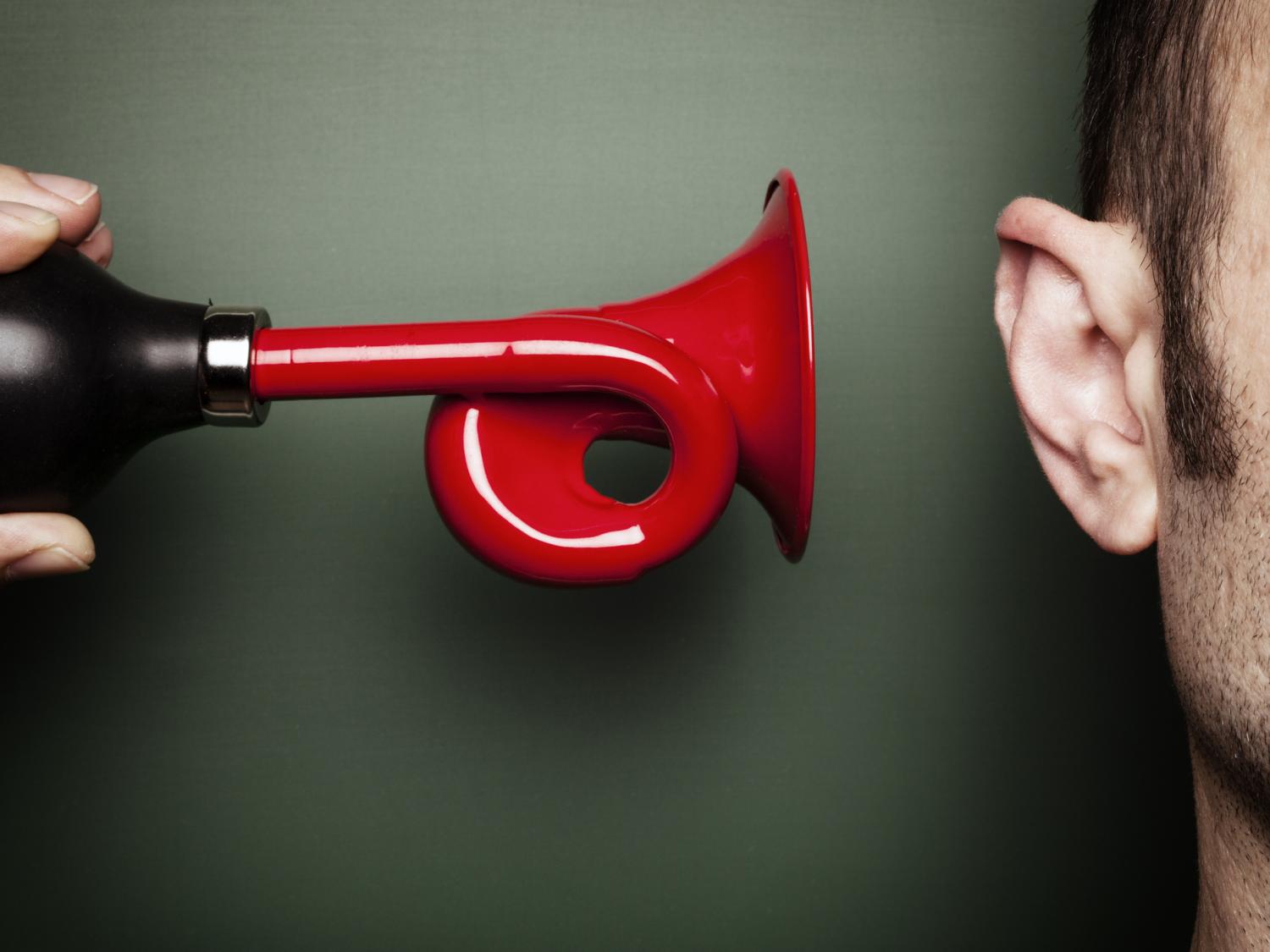 red horn close to ear