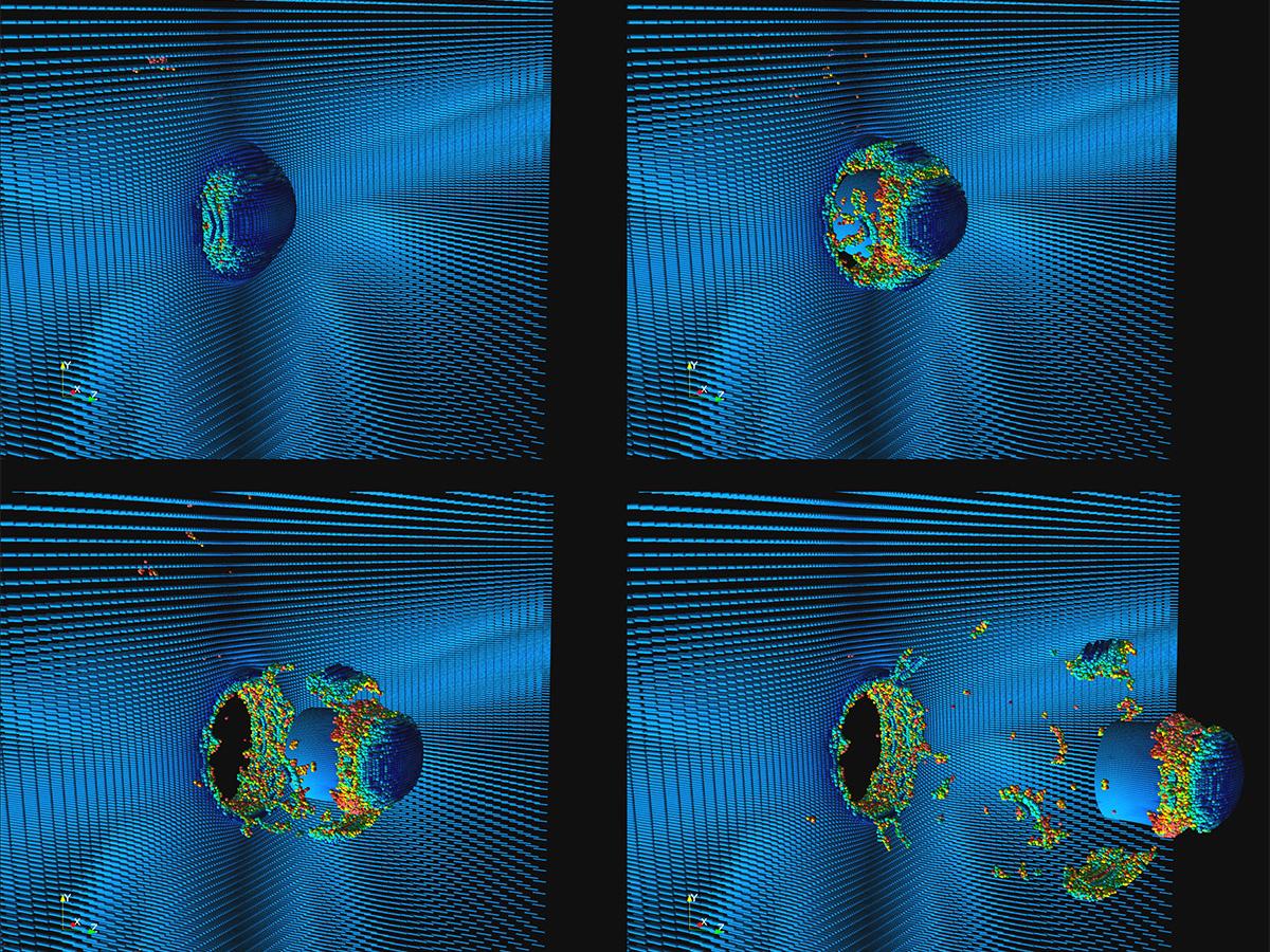image of an impact simulation using a mesh-free method