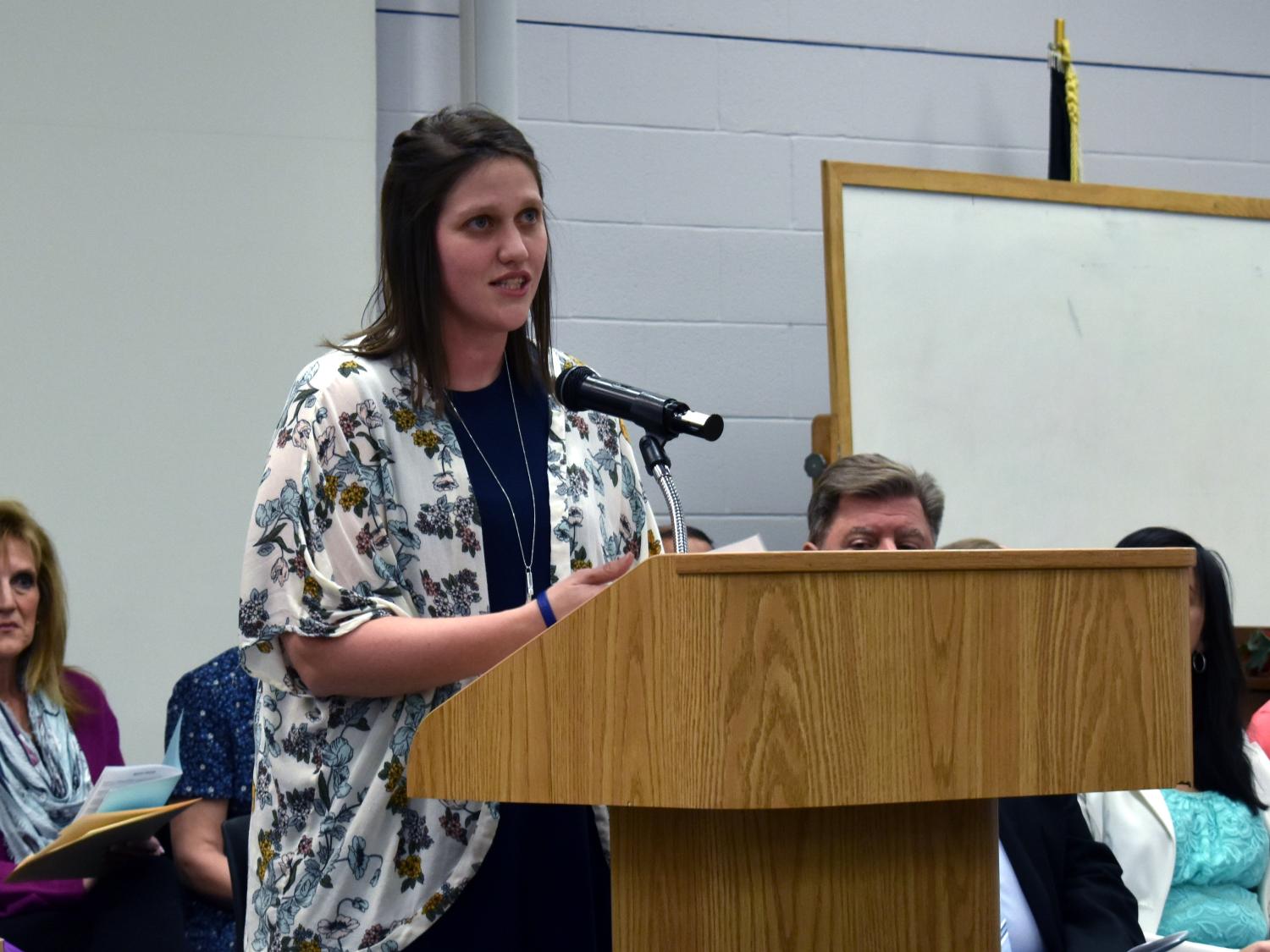 Delta Mu Sigma Chair Jamie Turner.  