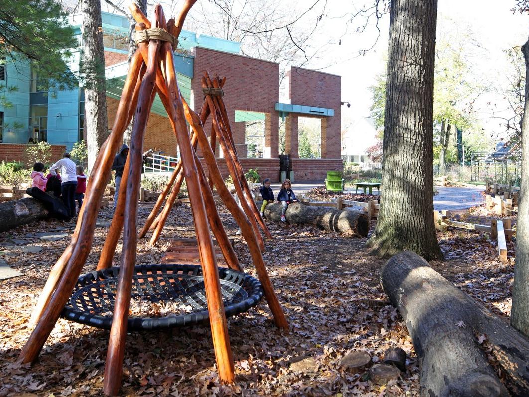 Outside play area at the Child Care Center at Hort Woods.