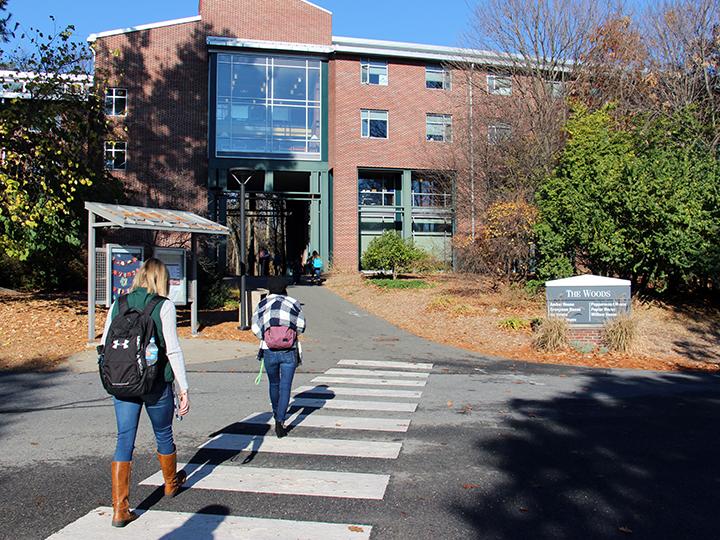 Students walking to the residence halls.