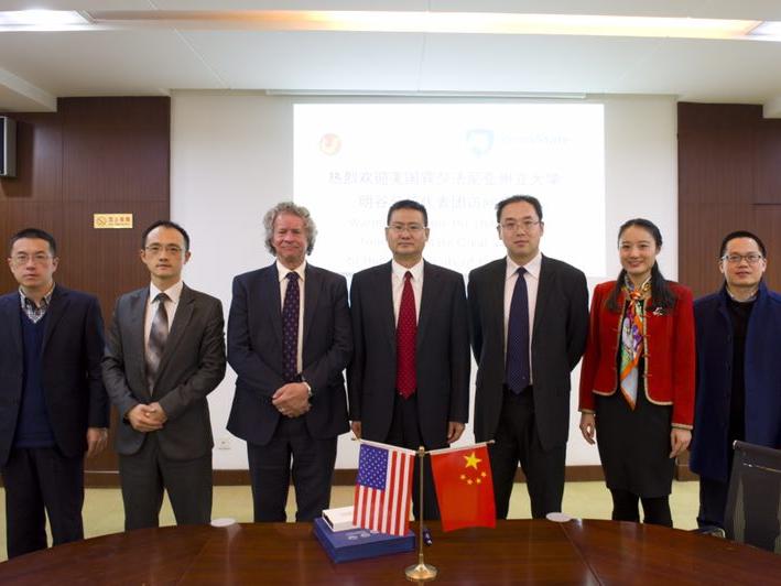 Jim Nemes and Patrick Qiang at Hubei University