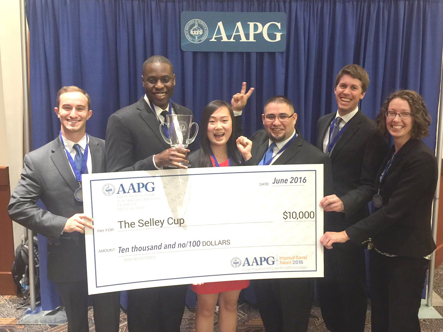 Penn State geosciences students at Imperial Barrel Award contest awards ceremony