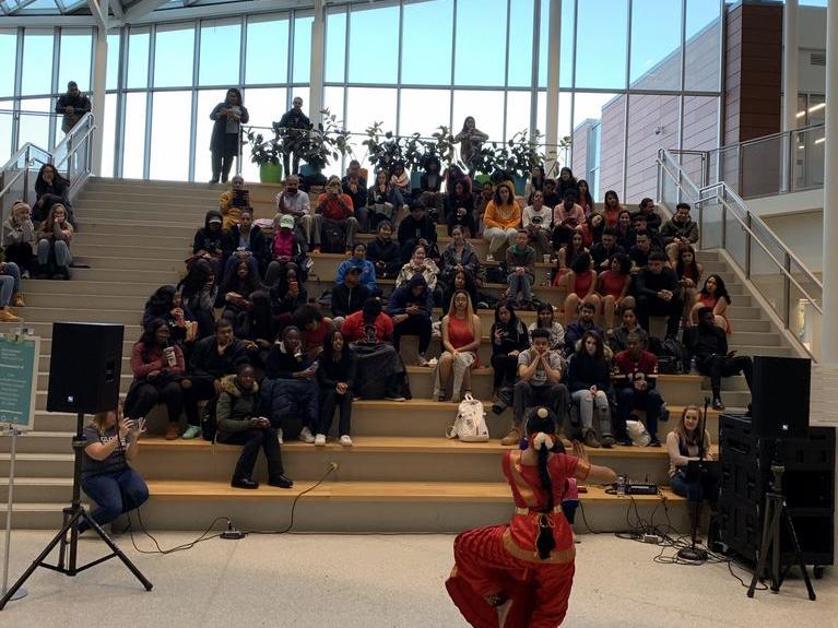 Image of dancer and crowd at the IEW Launch Party