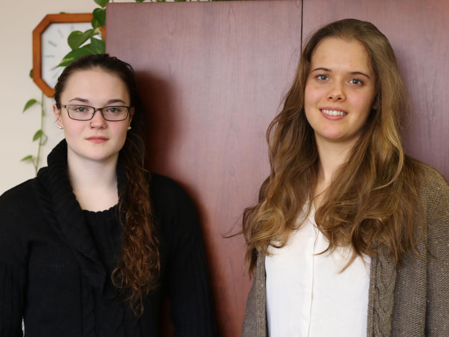 Stephanie Brown, left, and Melissa Quinnan, undergraduate students in the Eberly College of Science and Schreyer Honors College, were two of 15 U.S. students selected for a prestigious undergraduate research fellowship this summer at CERN — the European Or