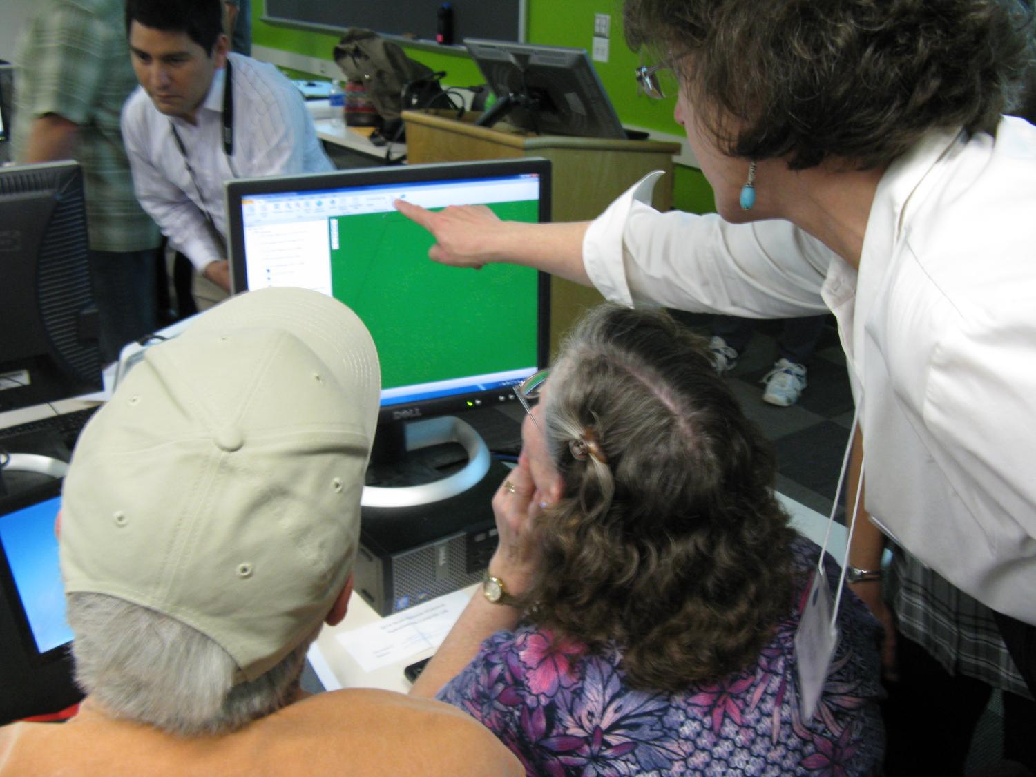 Penn State distinguished professor Susan Brantley demonstrates a computer program that helps track water quality in the Marcellus shale gas play  