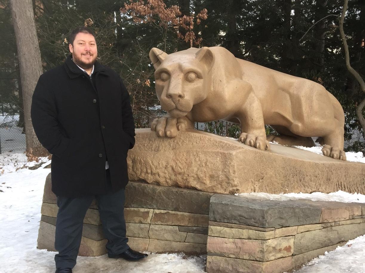 New Zealand native Matt Comb visits the Lion Shrine on Penn State's University Park campus on Nov. 16, 2016.